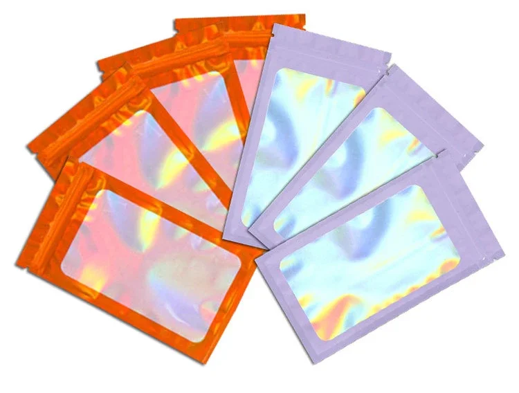20-50 stücke Verdicken Druckverschlussbeutel Holographische Laser Farbe Kunststoff Beutel Für DIY Schmuck Einzelhandel Lagerung Beutel Zip-Lock Beutel KEIN Loch – Detail 9