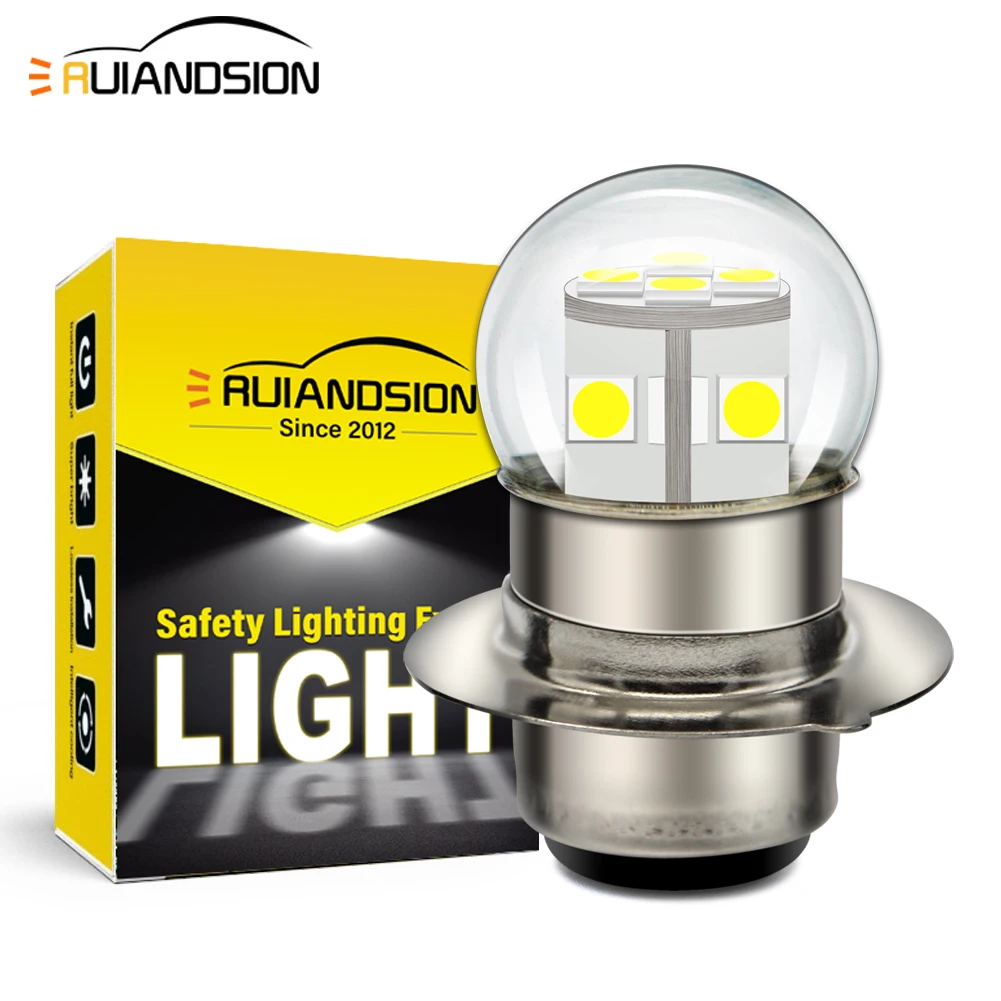 1x Upgrade H6M P15D LED Headlight 6-30V Warm White 3030SMD Chips High Low Beam Bulb Universal Fog Light For Car Truck Motorcycle