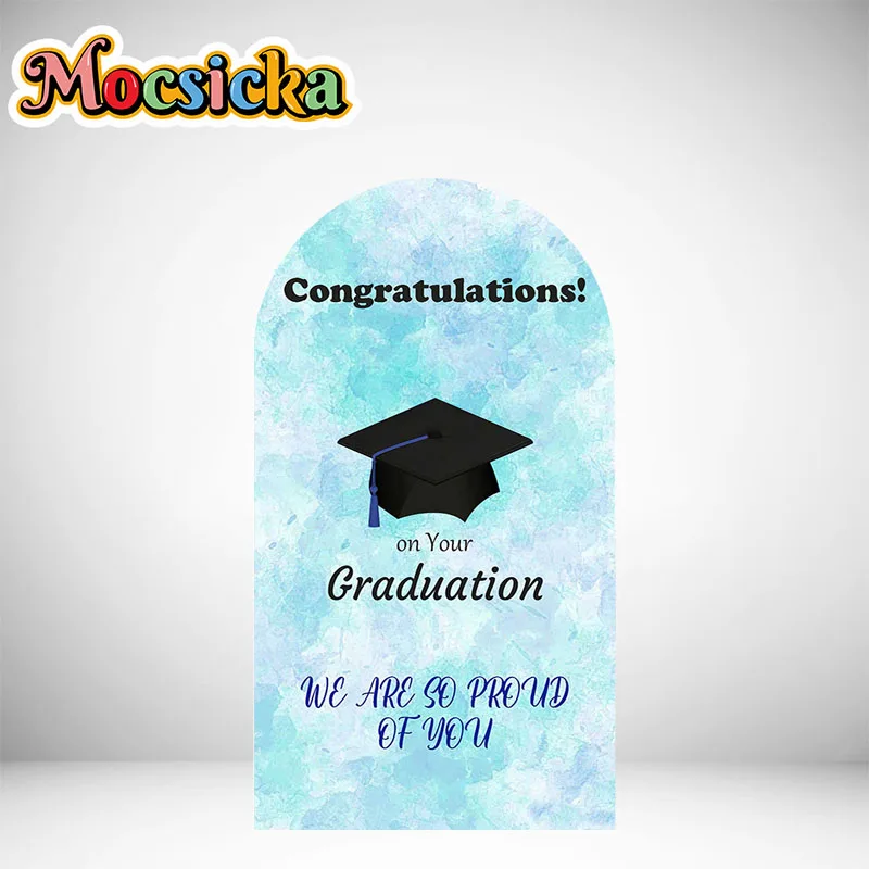 Graduations Arch Wall Background Congrats Grad Photography Backdrop Bachelor Cap  Graduation Stage Lights Party Decoration
