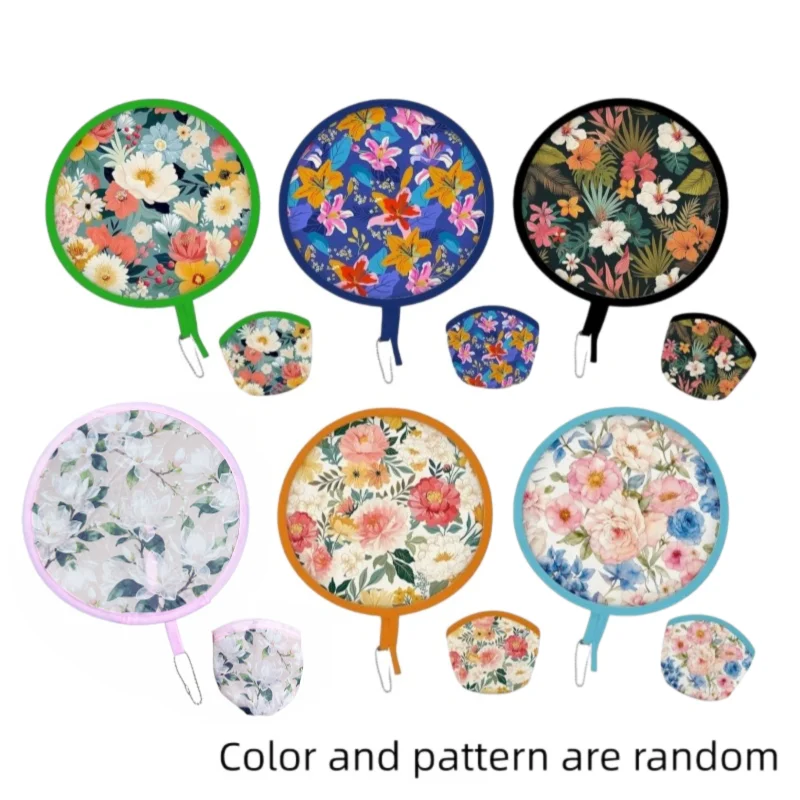 1/2/3/4pcs Portable round Foldable Hand Fan Summer Gift for Outdoor Beach Wedding Travel And Holiday Unisex Random Pattern