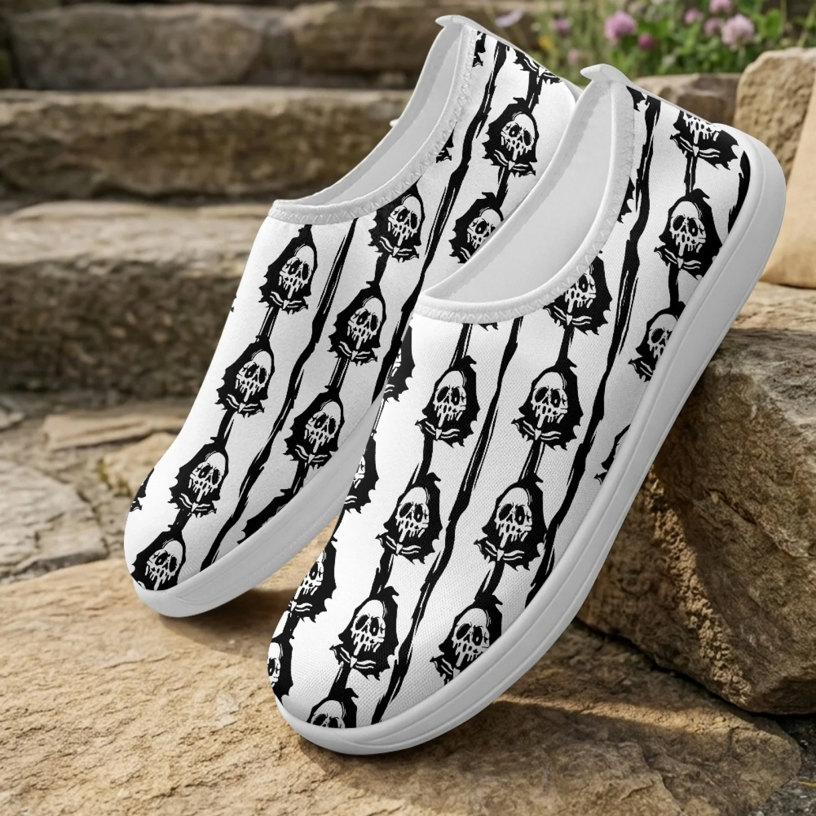 XIXIRIMIDO Damen-Slip-on-Schuhe mit breiter Zehenpartie, Krankenschwesterschuhe, Herren-Sneaker und Freizeitschuhe, Zapatillas de Mujer Feminino Halloween