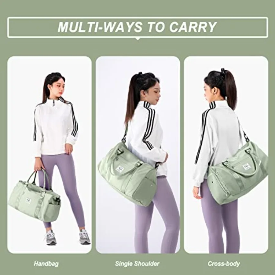 Weekender Duffel Bags for Women Men, Travel Totes Bag for Airplane, Cute Sports Gym Dance Overnight Luggage Bag with Wet Pocket view 3