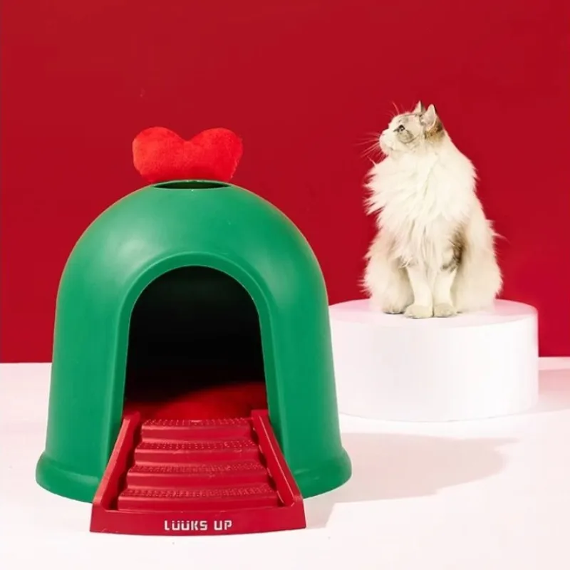 Christmas Cat Nest,Multifunctional Cat Nest That Can Be Used As A Litter Box,Pet Supplies,Pet Christmas Cottage