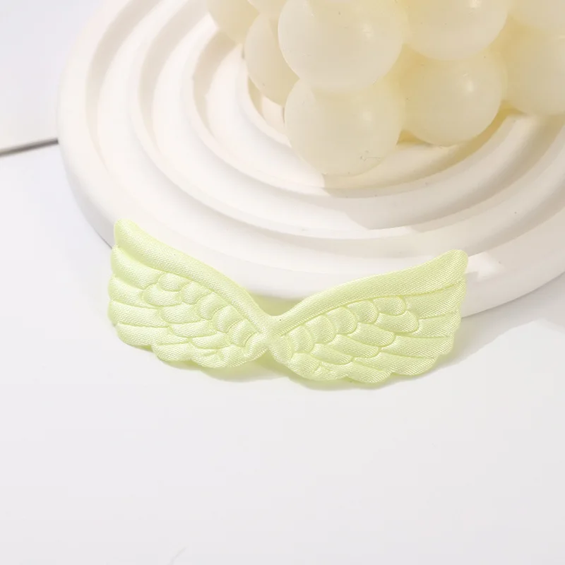 80 Stück 6,5*2CM Satin-Engelsflügel-Applikationen zum Aufnähen für DIY Haarspangen-Zubehör, Stofftaschen, Geschenkverpackungen, Dekoration – Detail 4