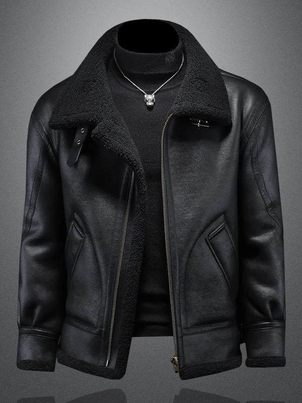 

Мужская зимняя куртка Vm большого размера, утепленная, из натуральной кожи, в стиле байкерской, теплая, молодежная, модная.