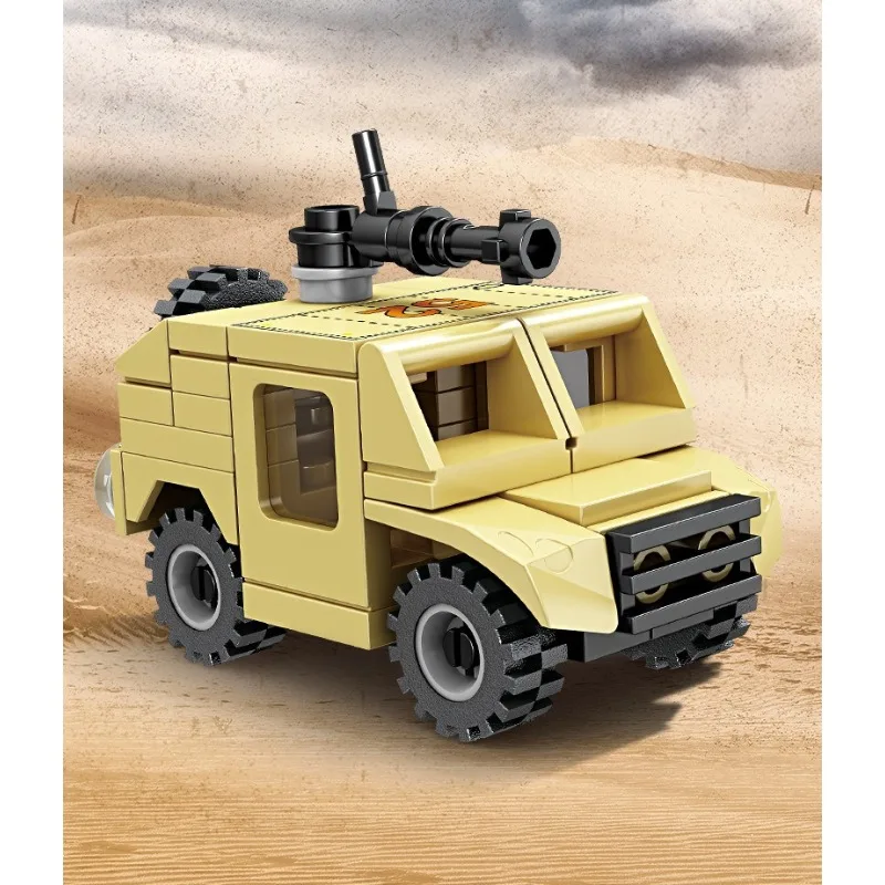 Brinquedo de bloco de construção de menino de montagem de veículo de combate blindado de posição multifuncional militar 8 em 1