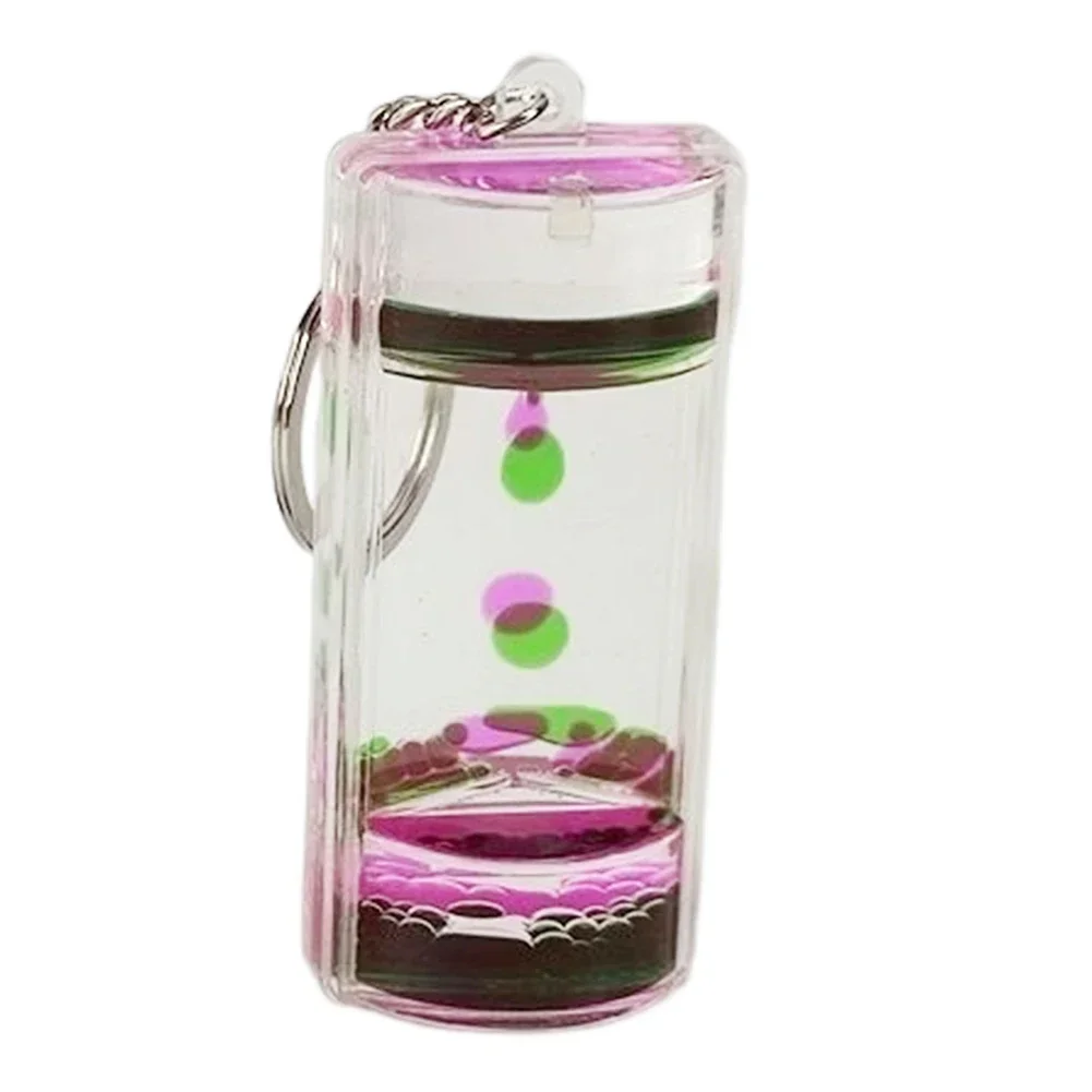 Oil Drop Hourglass Creative Crystal Pendant Colorful Liquid Floating Keychain Home Decoration Stress Relief Children Sandglass