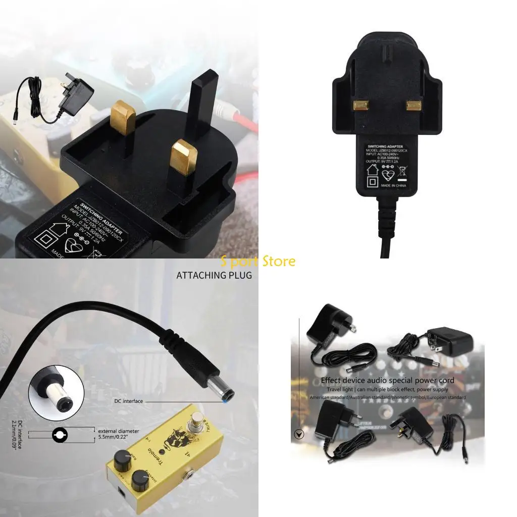 U2JB AC100V-240V DC9V 1.2A Speaker Power Supply Adapter for Trolley Box Speaker Sound Horn Supply Plug