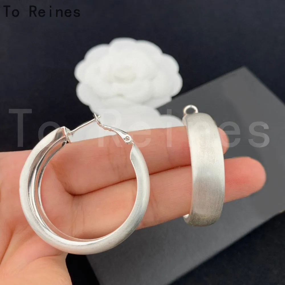 To Reines Trendy Simple Silver Color Earrings For Women Girl Round Minimalist Earrings Party New C-shape Jewelry New Year Gifts