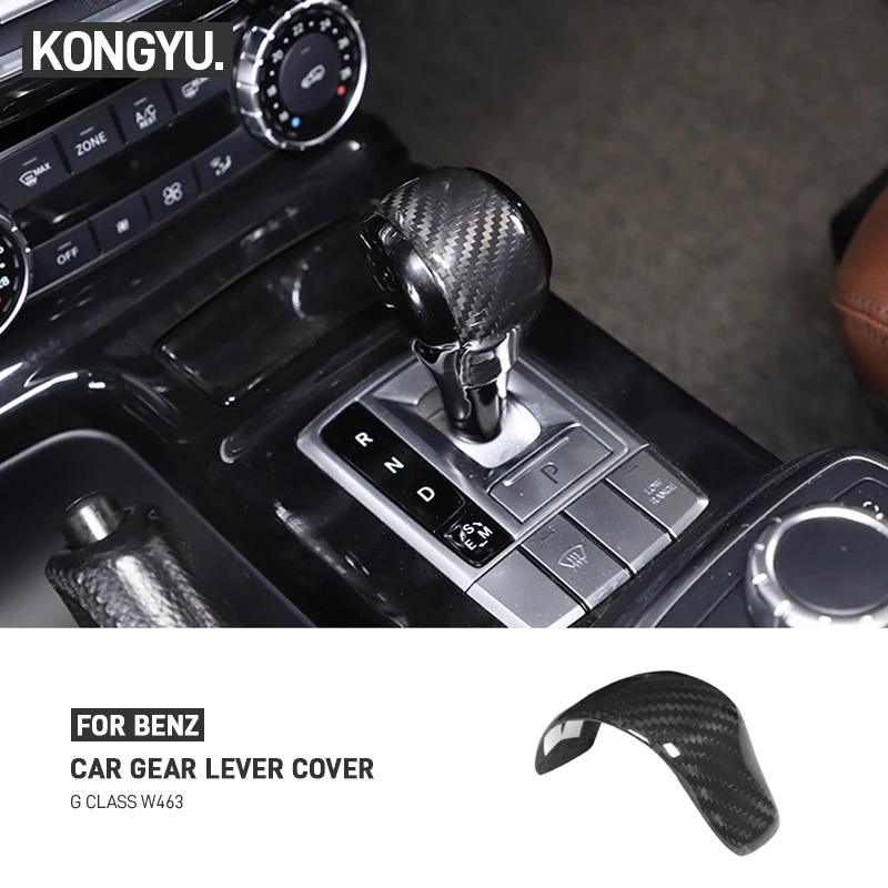 

Car Gear Shift Knob Head Cover Trim Real Carbon Fiber Interior Decoration Accessories For Mercedes Benz G Class W463 2012-2018