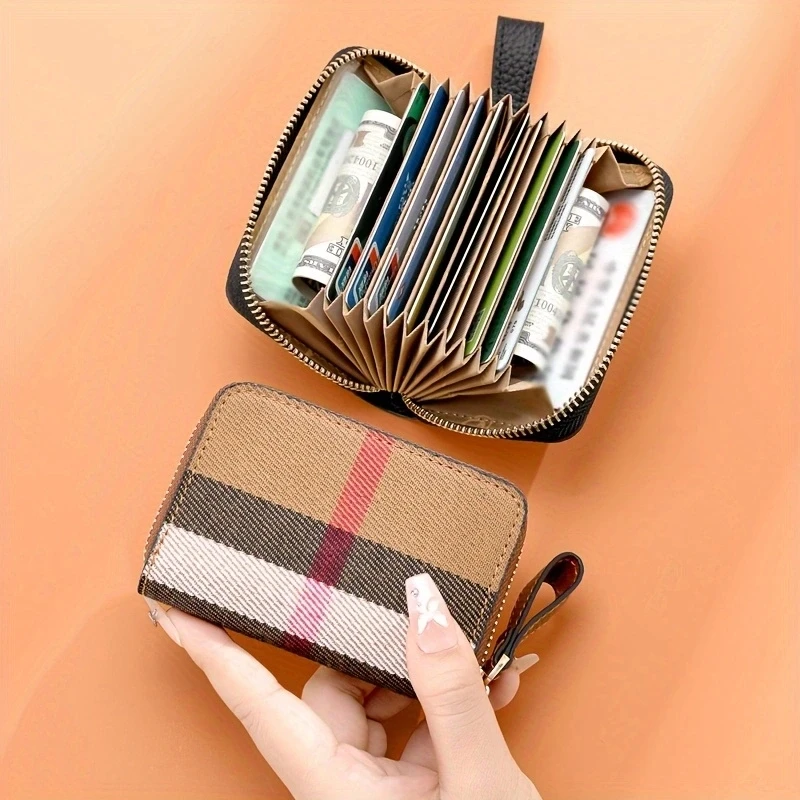 【Vintage Anti-Scam】Rfid Anti-Theft Credit Card Holder, Compact Card Wallet for Women, Multi-Layer Id and Bank Card Slots, Compact Coin Storage Pouch, Portable Anti-Demagnetization