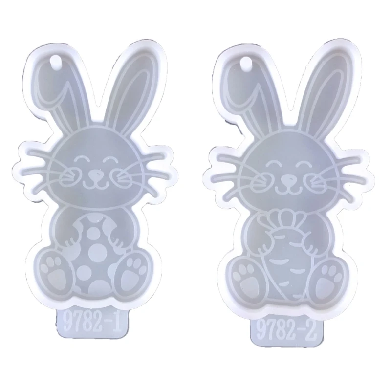 

Exquisite Craftsmanship Easter Rabbit Keychain Silicone Mold Great for Resin Easter Decorations and Customized Keychains