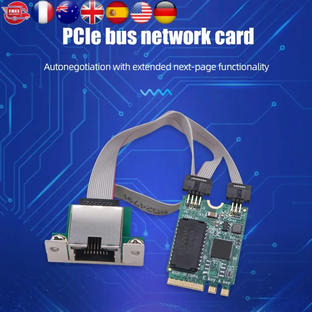 

Сетевая карта Gigabit Ethernet M.2 RTL8125BG Чип M2 RJ45 PCIE Шина Сетевая карта Мини-адаптер PCIE Ethernet