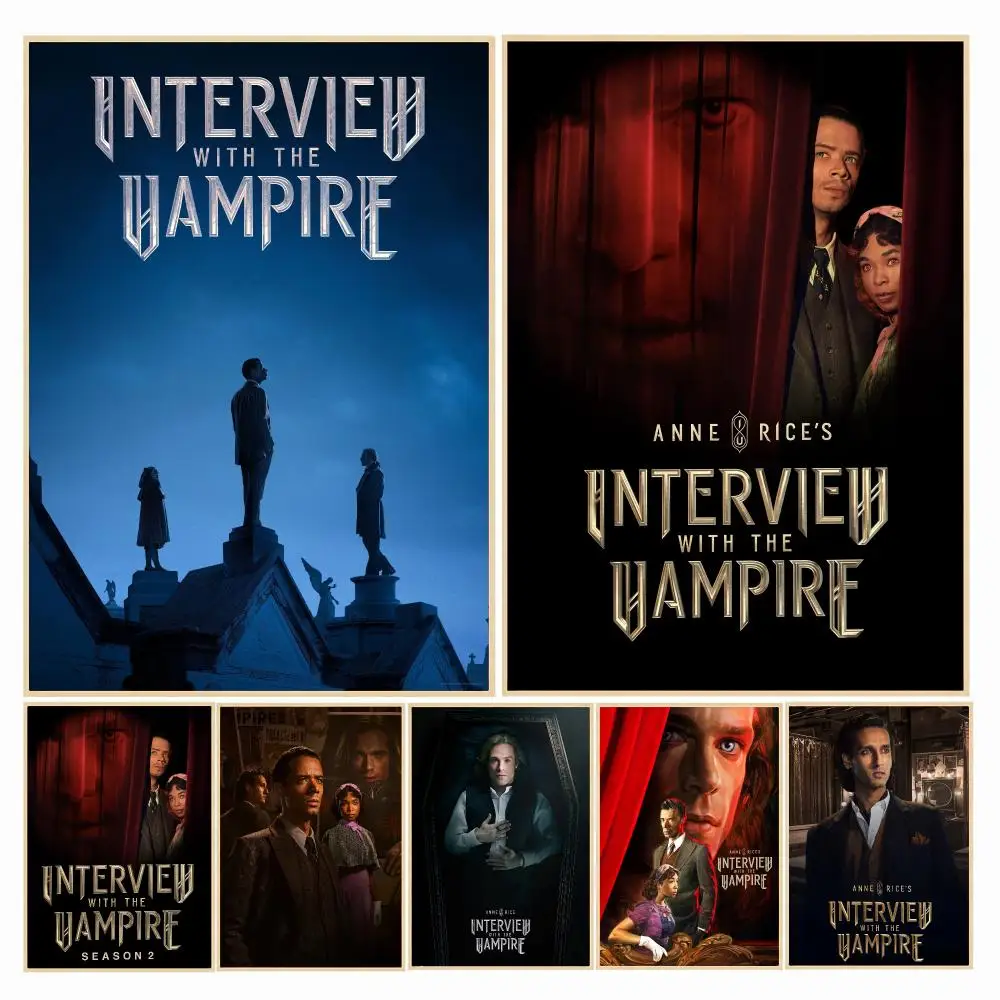 tv series I-Interview with the Vampire-E Poster Decorative Wall Art Sticker for Cafe Office Bedroom and Living Room