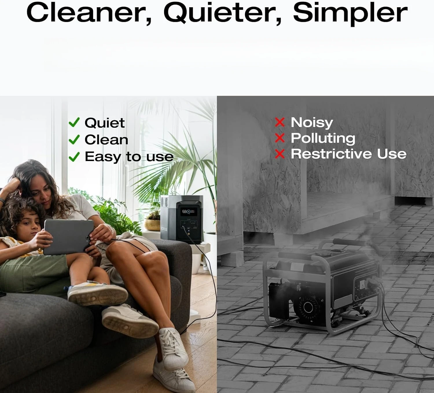 Solar Generators, Portable Power Station with 2PCS 100W 12V Solar Panels, 1024Wh LFP Battery, Fast Charging