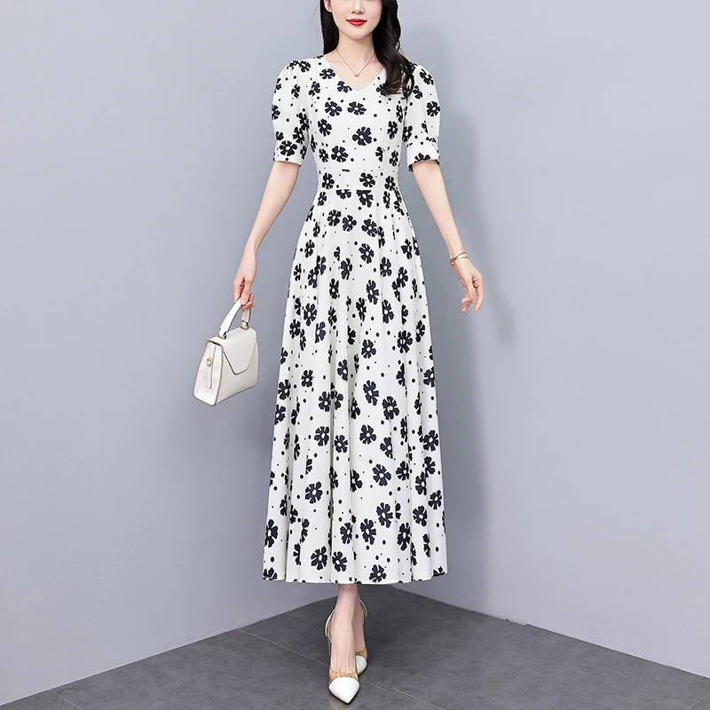 Summer Casual Boho White Holiday Long Dresses 2025 Elegant Bodycon Party Evening Midi Dress Women Vintage Print  Prom Night Robe