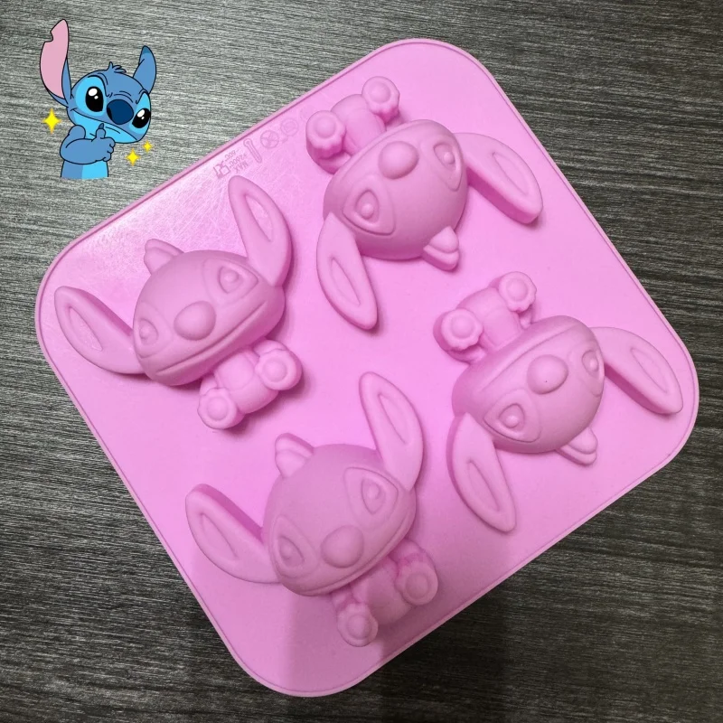 Anime nuevo juguete de punto Lilo Stitch molde de silicona pastel galletas herramienta Mickey muñecas 3D DIY jabón hecho a mano Chocolate fácil desmoldar regalo