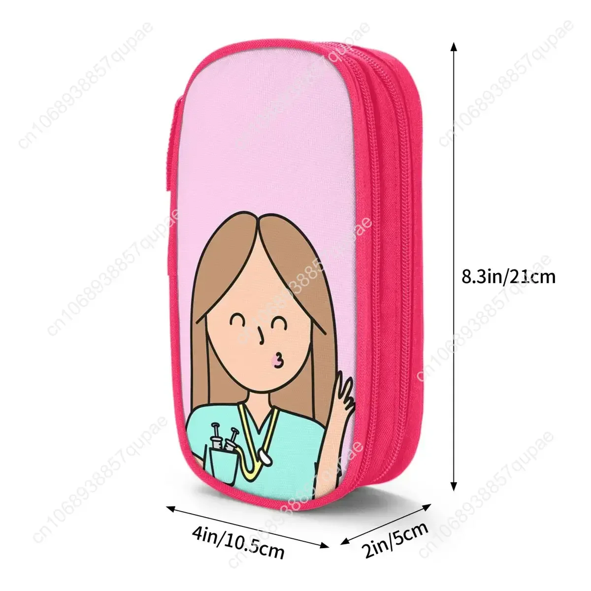 Nurse Enfermera En Apuros Pencil Case Fashion Pen Box Bags Student Large Storage School Supplies Gift Pencilcases