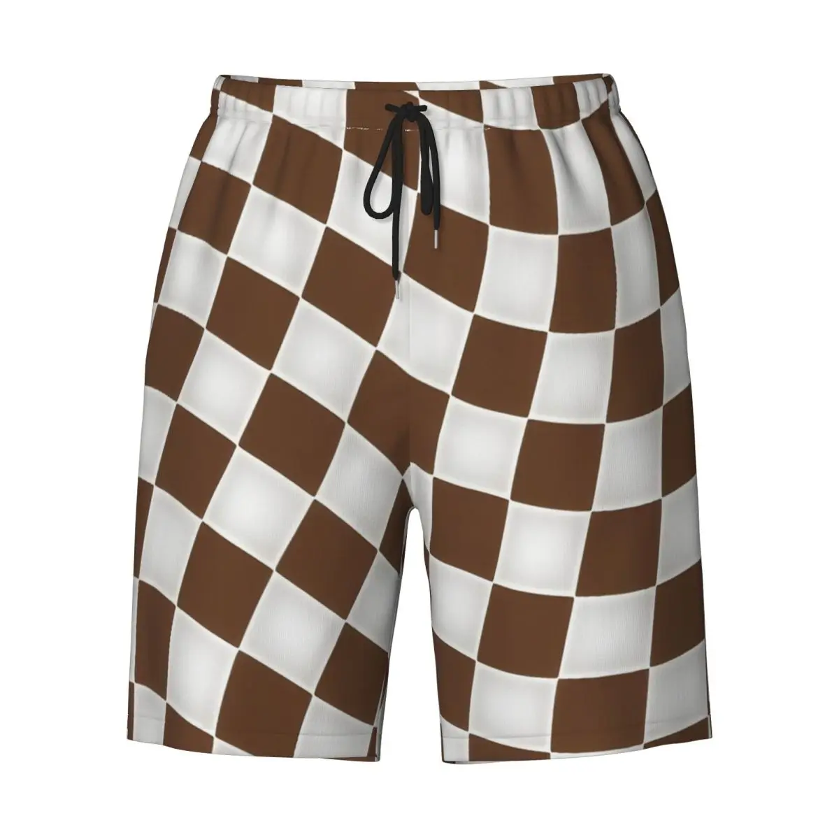 

Купальники в клетку, оранжевые и черные шорты в шахматную клетку, летние классические шорты для доски, мужские быстросохнущие пляжные плавки