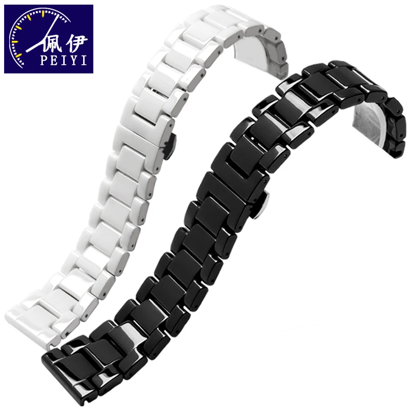 Pey-GM Flat Direct Ceramic Watch Strap Men's and Women's 14/15/16/17/18/19/20/21/22mm