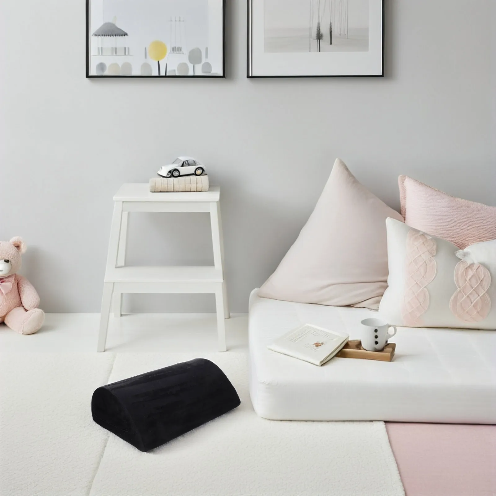 

Memory Foam Foot Rest Portable Non-Slip Soft Breathable Under Desk Cushion Foot Pillow Washable Cover Office Home Travel