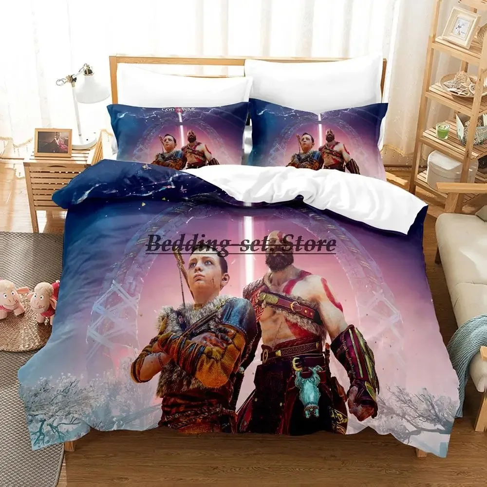 2023 Kratos And Atreus God Of War Bedding Set Single Twin Full Queen King Size Bed Set Aldult Kid Bedroom Duvetcover Sets Anime