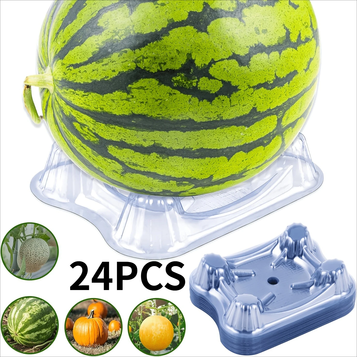 24 pieces of transparent melon support pads, melon supports, reusable, corrosion-resistant and durable melon pads