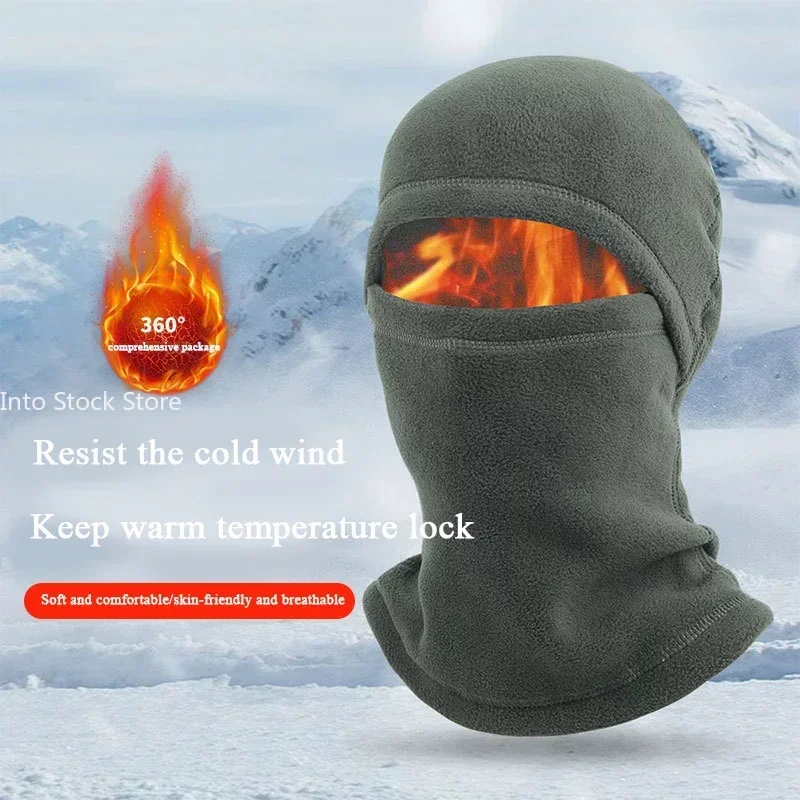 Winter Polar Coral Hat Fleece Balaclava Men Face Mask Neck Warmer Beanies Thermal Head Cover Tactical Military Sports Scarf Caps