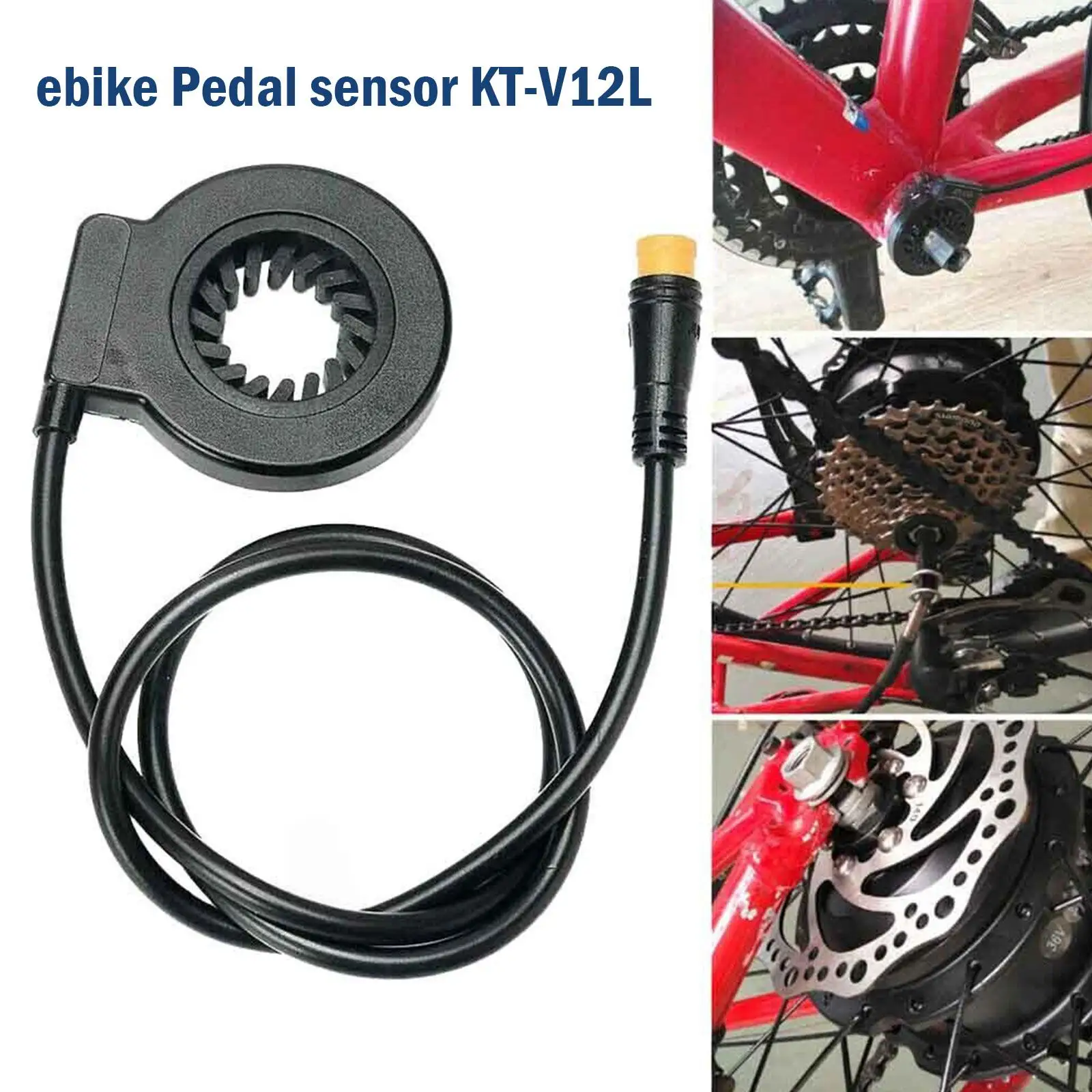 Electric Bicycle Pedal Sensor KT-V12L Easy Fitting Hall Speed Cadence Pedal Black Dual PAS Sensor Parts Ebike Sensors Assis