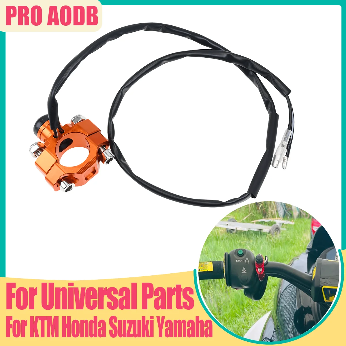 

For KTM HONDA YAMAHA CNC Motorcycle Universal Stop Start Kill Switch Button With Rotating Bar Clamp EXC XCF 125 250 YZF WRF CRF