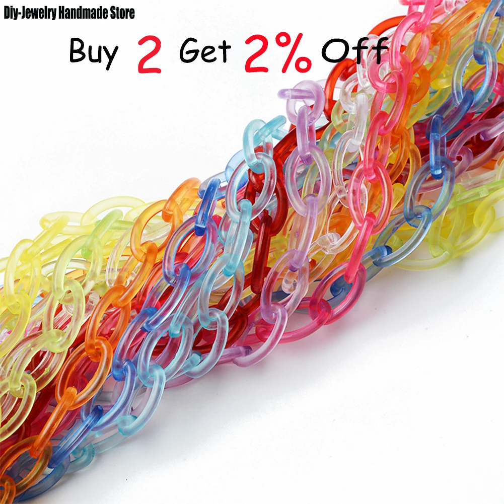 10PCS DIY Chain For Jewelry Making Accessories Hand Made Necklace Bracelet Rope Plastic Chain Isolated Colors Jewelry Findings