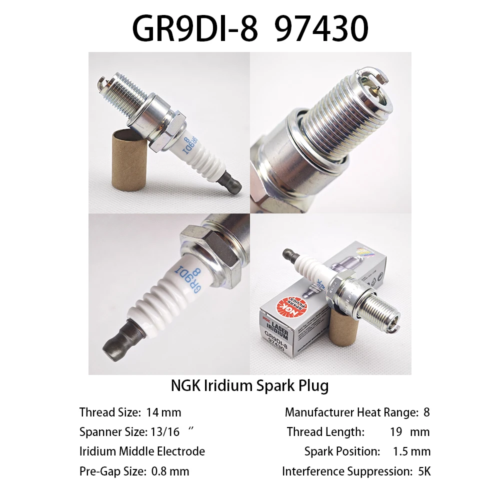 1pcs Original NGK Laser Iridium Spark Plug GR9DI-8 97430