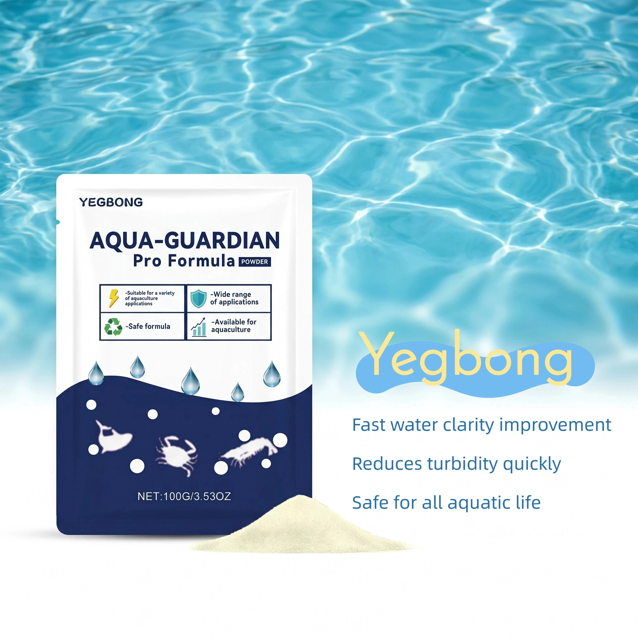 Fish Tank Cleaner Powder Lasting Clarity Water Clarifying Odor Elimination Home Pond Water Purification Aquarium Water Clarifier