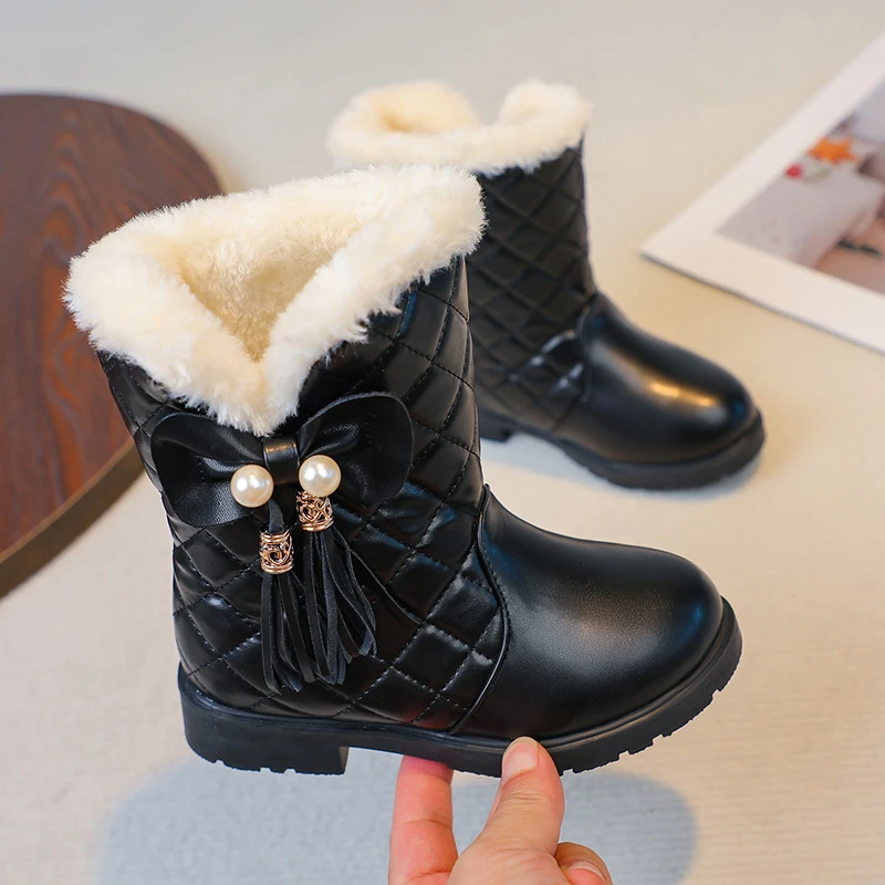 *2026 Fashionable/Popular Elegant Comfortable and Beautiful Girls' Boots New Winter Round-toe Thick-soled Casual Princess Boots