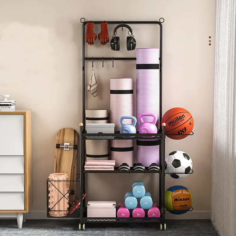 Yoga Mat Storage Rack Foam Shaft Home Fitness Multi-Functional Sports Equipment Storage Basket Basketball Storage Organization