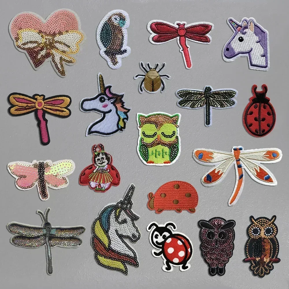 Wholesale sales of 1 piece insect embroidery Hot melt adhesive ironing patch  DIY Sewable decorate clothing Repair the hole