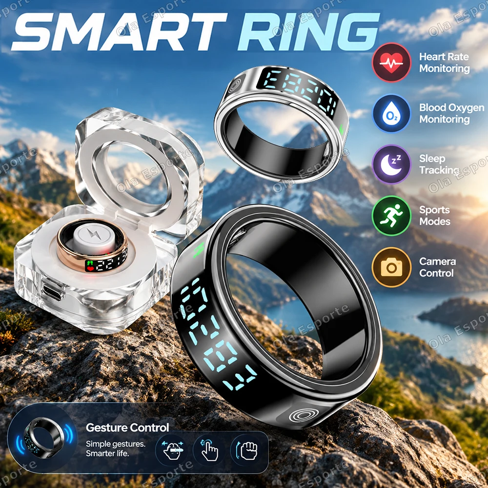 New GPS Motion Smart Ring LED Display Video Control Camera Control Smartring 5ATM Waterproof Multiple Sports Modes Smartring R12