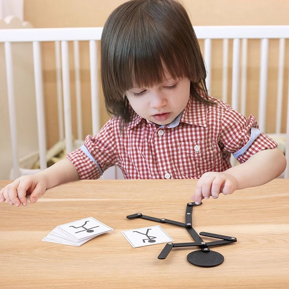 Montessori Pose-Matching Stick Figure Game – detail image 2