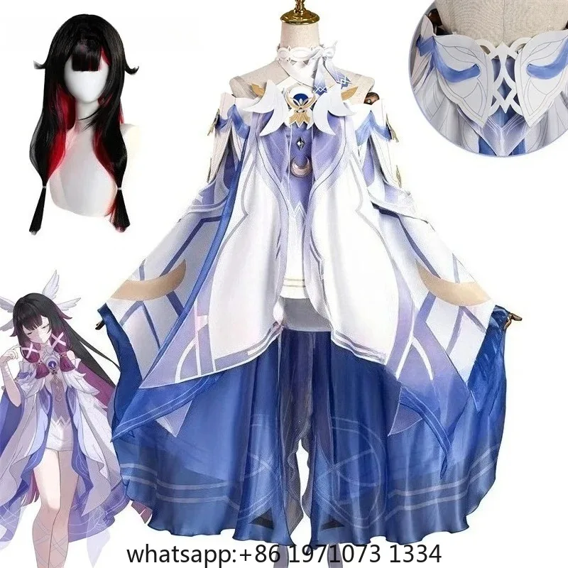 Game GenshinImpact Damselette Columbina Cosplay Costume Outfits Halloween Carnival Party Role Play Uniform Wig for Women