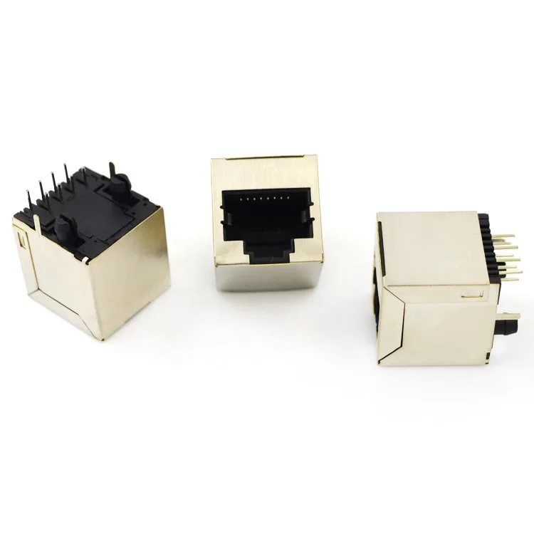 5-20pcs 5224-8P8C all-inclusive No light RJ45 network connector Rear foot 180 vertical socket connector