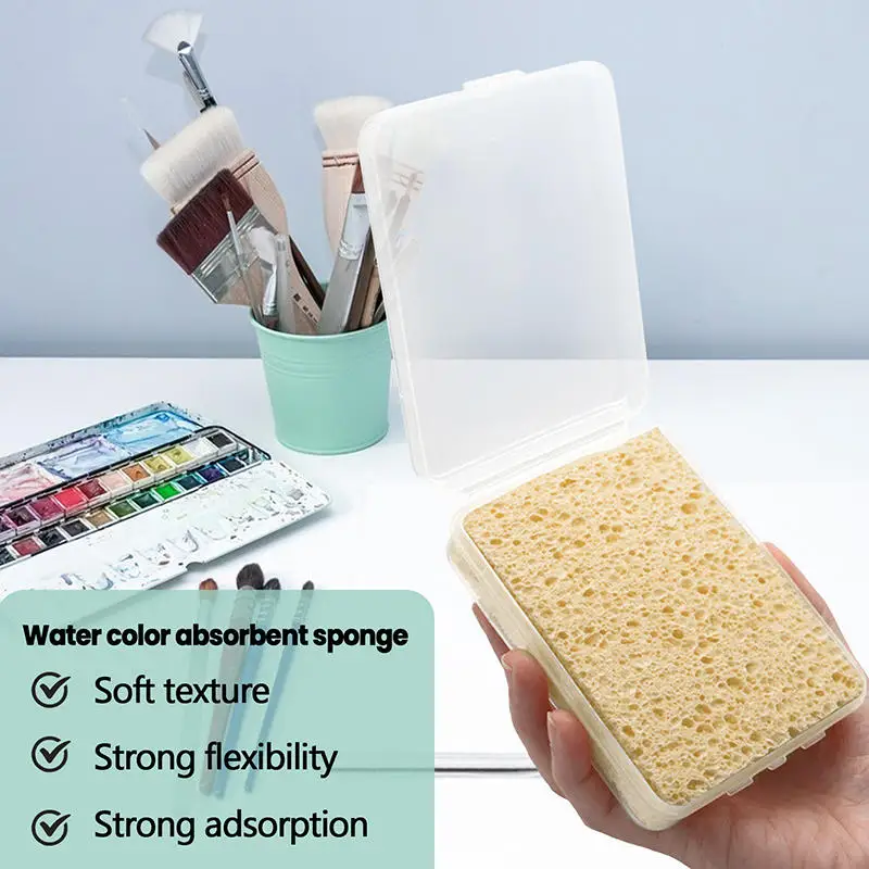 Drawing Water Absorbing Sponge Art Watercolor Sponge Brush Box Set for Painting Magic Cotton
