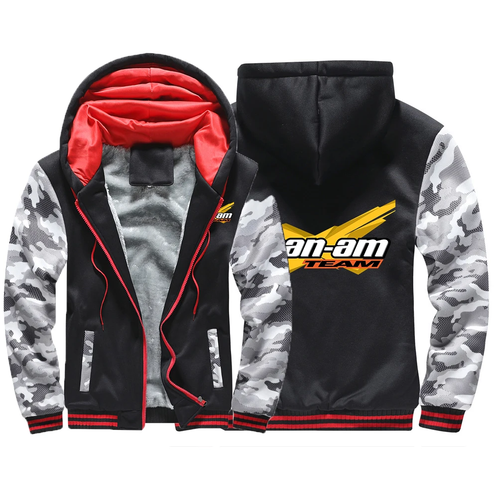 

CAN-AM BRP 2023 Men's New Winter Zipper Hoodies Printed Warm Jackets Sweatshirt Printing Thicken High Quality Coat Hip Hop Tops