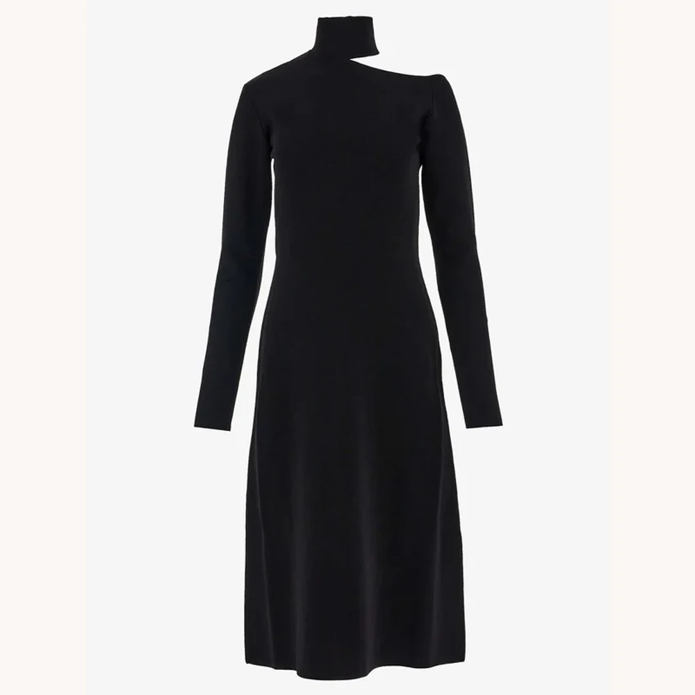 Abito longuette con scollo alto elegante personalizzato Abiti da sera a trapezio Abiti da festa da ballo di alta qualità squisiti formali per le donne