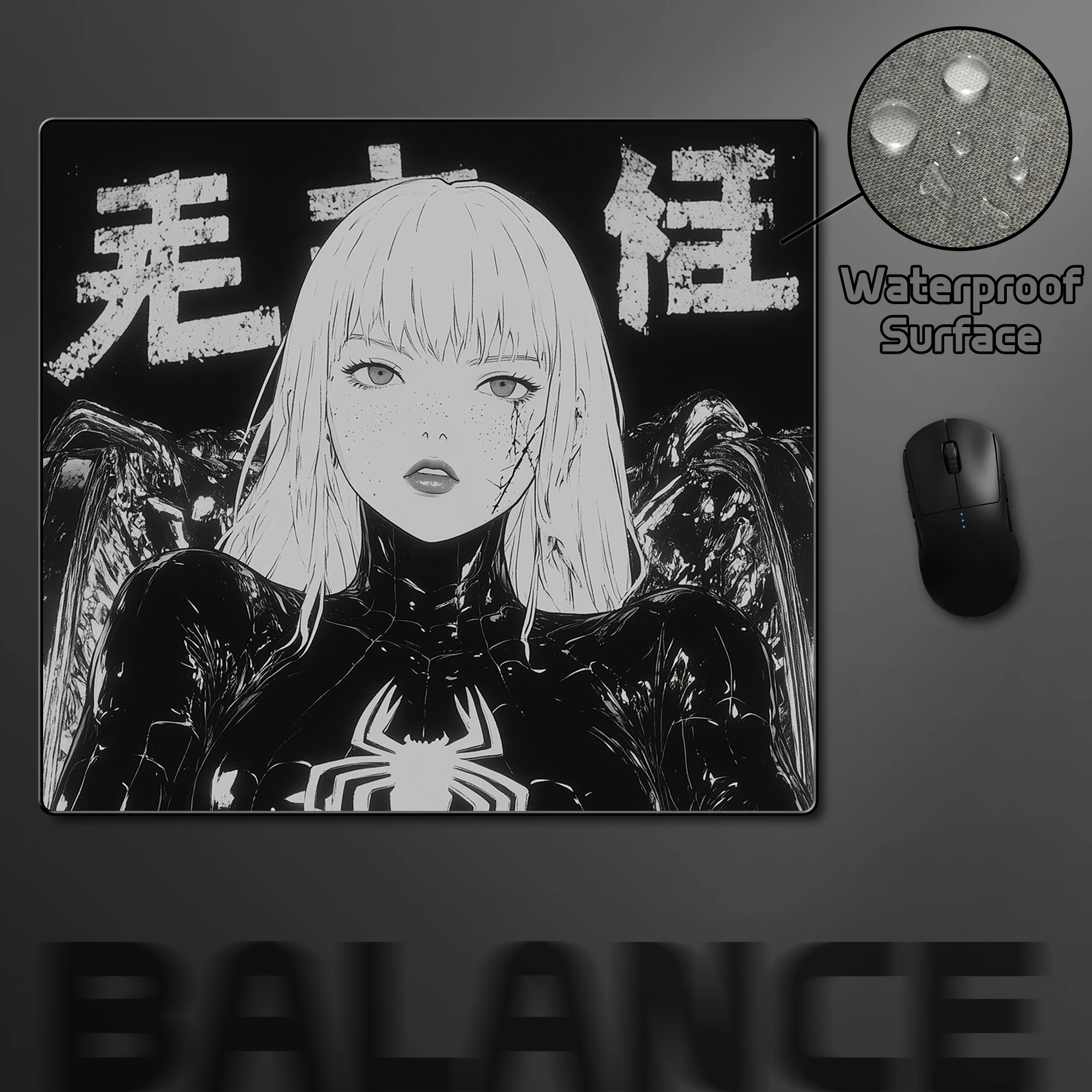 

Высокоэластичный нескользящий коврик для мыши с балансом в стиле аниме, резиновый коврик для мыши, игровой профессиональный коврик для киберспорта, водонепроницаемый настольный коврик