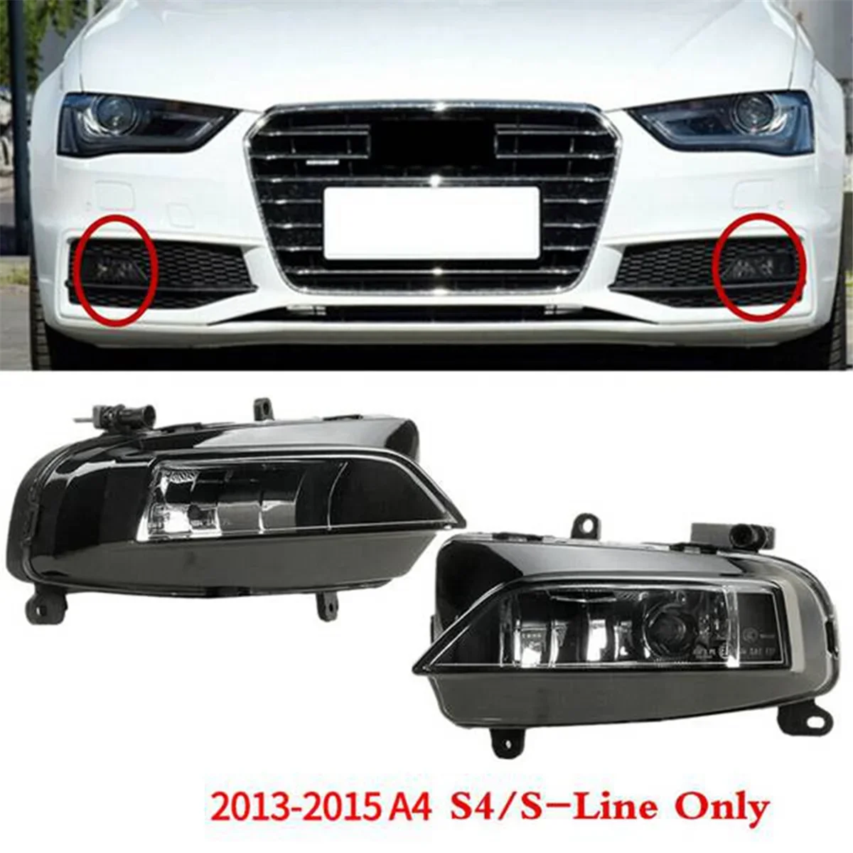 

Pair Fog Lamp For Audi S-Line(A4) S4 B9 Sport Version 2013 2014 2015 Front Bumper Anti Fog Light 8K0941699C 8K0941700C