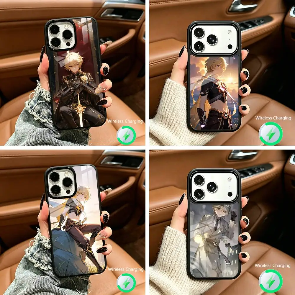 

G-Genshin A-Aether I-Impact GIA Phone Case For IPhone17 16 15 14 13 12 11 Pro Max 16/15/14Plus Wireless Charger Cover Funda