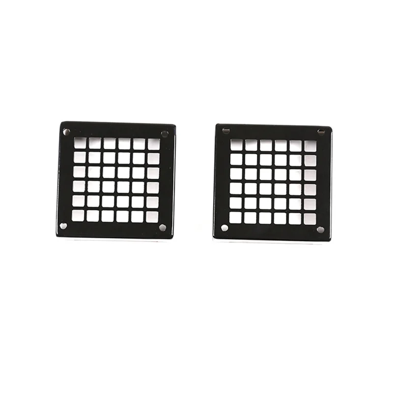 

F9-2 Pcs Car Side Headlight Cover Accessories - Black Headlight Cover Metal For Land Rover Defender 90 110 130 2004-2019