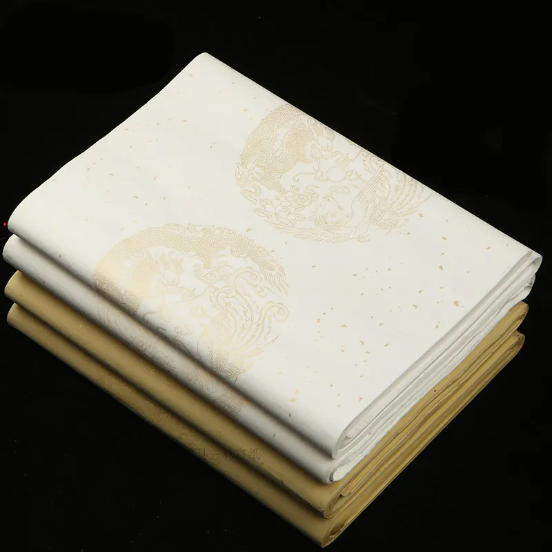 

Antique Sprinkled Gold Half Ripe Rice Paper Chinese Calligraphy Brushworks Half Ripe Xuan Paper Calligraphy Couplets Papel China