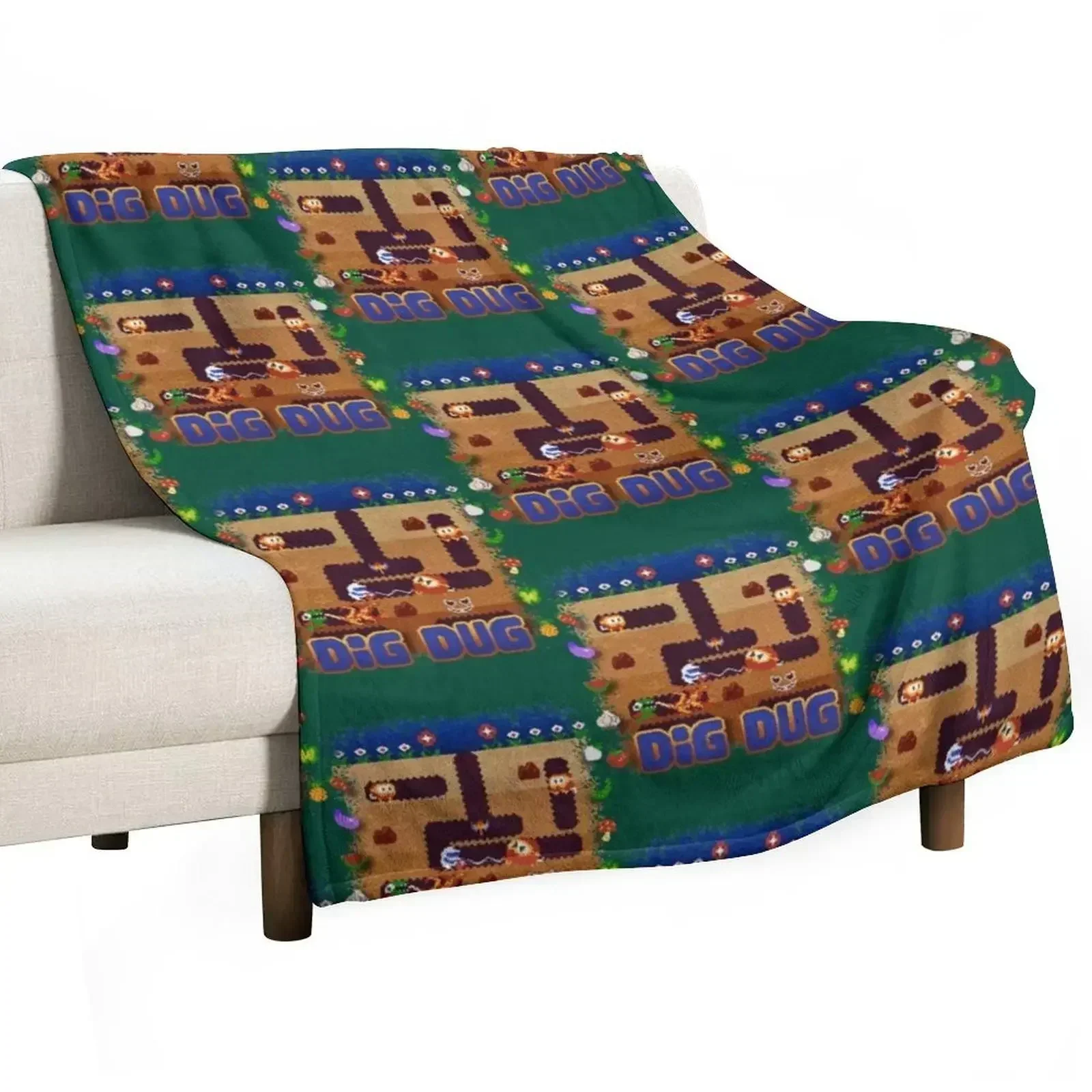 Birthday Girl Dig Dug Computer Gaming Vintage Style Throw Blanket Hairys Luxury Brand Furrys warm winter Blankets