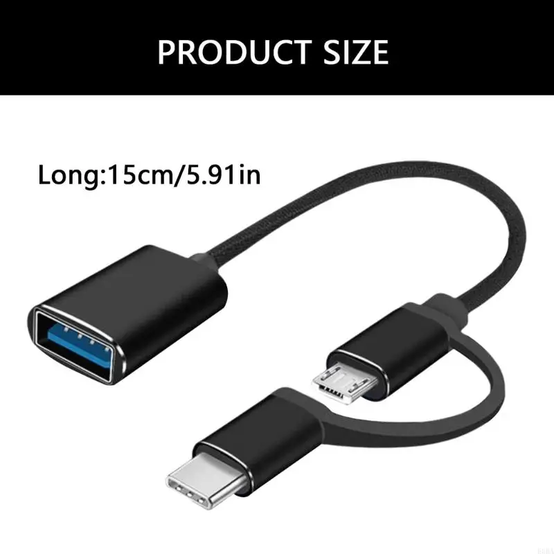E0BA короткое USB -тип C Устройство мужского пола до USB Женщины -адаптерные кабельные разъемы OTG Adapter Data Sync Cable